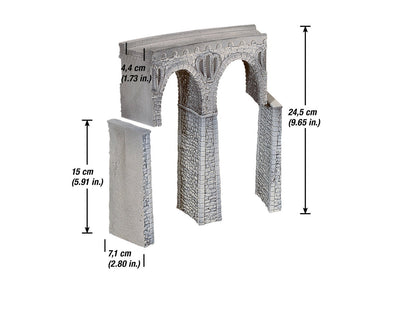 Noch 58665 HO Scale Curved Quarrystone Viaduct Kit, R2