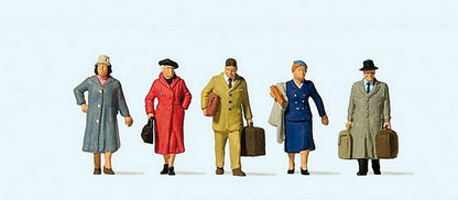 Preiser 10662 HO Scale Era III Passengers Set #1 pkg(5)