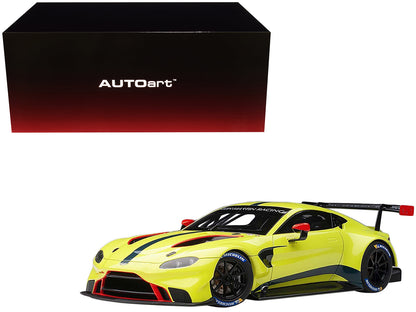 2018 Aston Martin Vantage GTE Le Mans PRO Presentation Car Lemon Green Metallic with Carbon and Red Accents "Aston Martin Racing" 1/18 Model Car by Autoart  free shipping USA