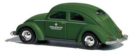 Busch 42752 HO Scale 1951 Volkwagen Beetle with Oval Back Window - Assembled -- Eisen Richter (gren, German Lettering)