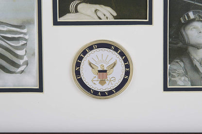 The Military Gift Store US Flag Store U.S. Navy Medallion 5 Picture Collage Frame.