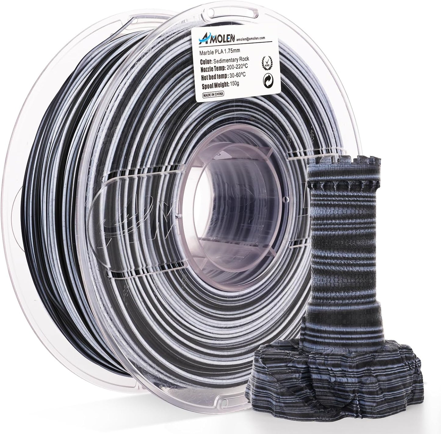 PLA Marble 1.75mm, 1KG/2.2LB