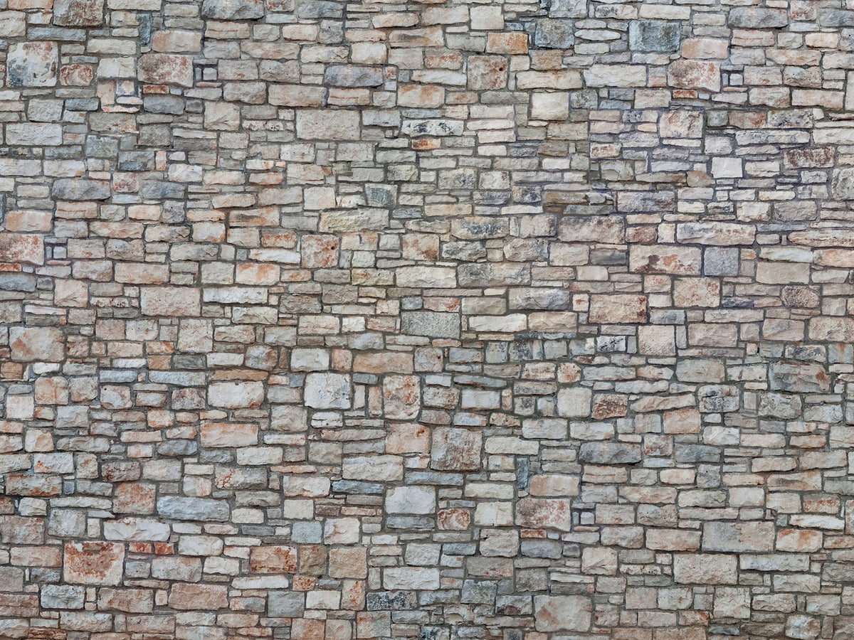 Noch 56640 HO Scale 3D Cardboard Sheet, Quarrystone Wall