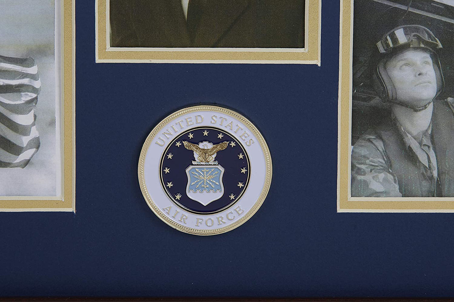 The military gift  store Frame US Air Force Medallion 5 Picture Collage Frame.