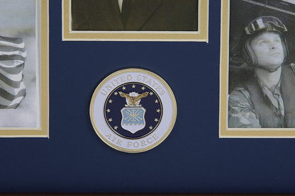 The military gift  store Frame US Air Force Medallion 5 Picture Collage Frame.