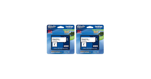 New, Pre-owned, Brother P-Touch TZe-251 Laminated Tape, Black Print on White Standard Adhesive Laminated Tape for P-Touch Label Makers, Each Roll is 0.94"/24mm (1") Wide, 26.2 ft. (8M) -2 Pack