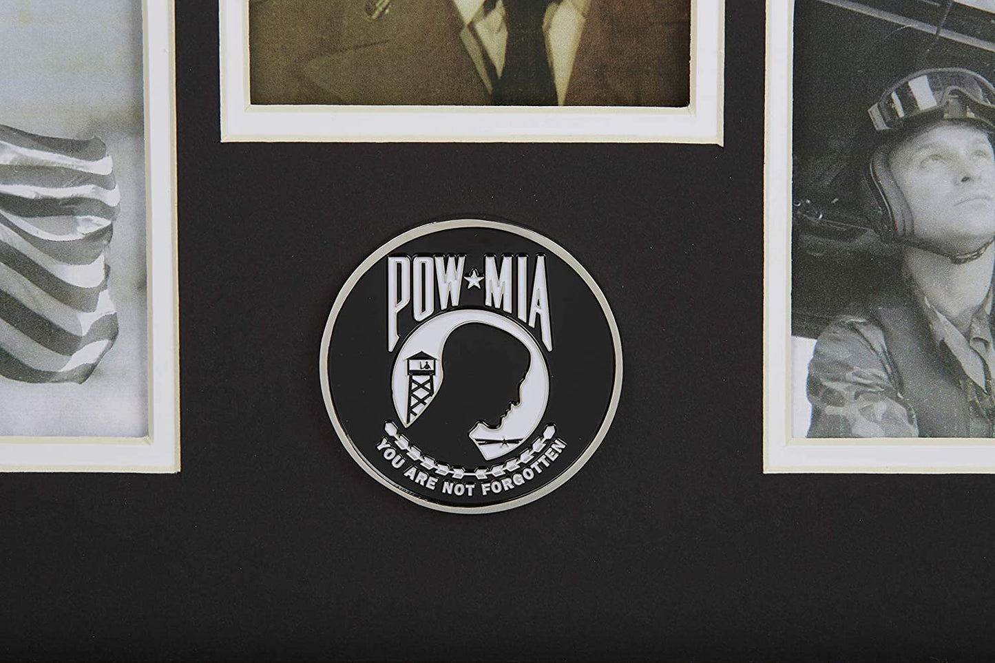 The Military Gift Store US Flag Store POW/MIA Medallion 5 Picture Collage Frame.