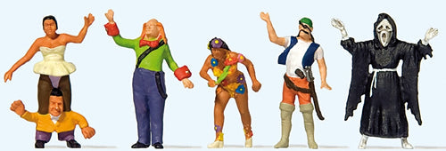 Preiser 24646 HO Scale Carnival Parade pkg(5)