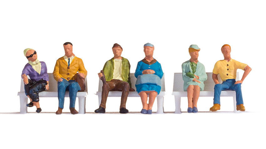 Noch 15532 HO Scale Seated People Set #2, 6 Figures
