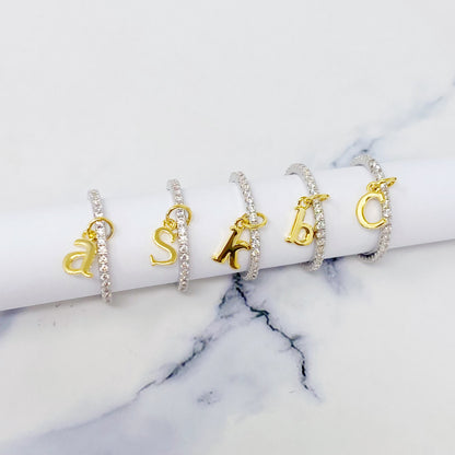 Dangle Initial Ring by Ellisonyoung.com