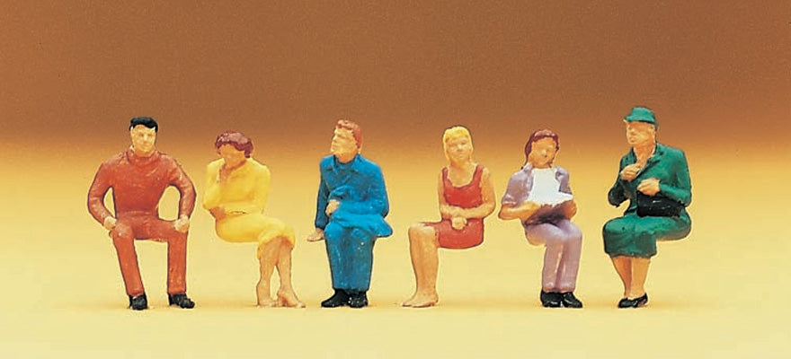 Preiser 14095 HO Scale Seated Persons Spectator Figures (6)