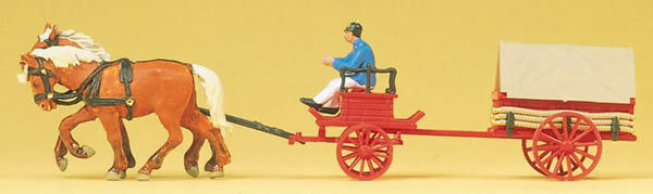 Preiser 30429 HO Scale Emergency - Horse-Drawn Fire Equipment Coal