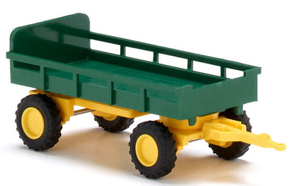 Wiking 086904 1/87 Agricultural Flatbed Trailer, Green Yellow