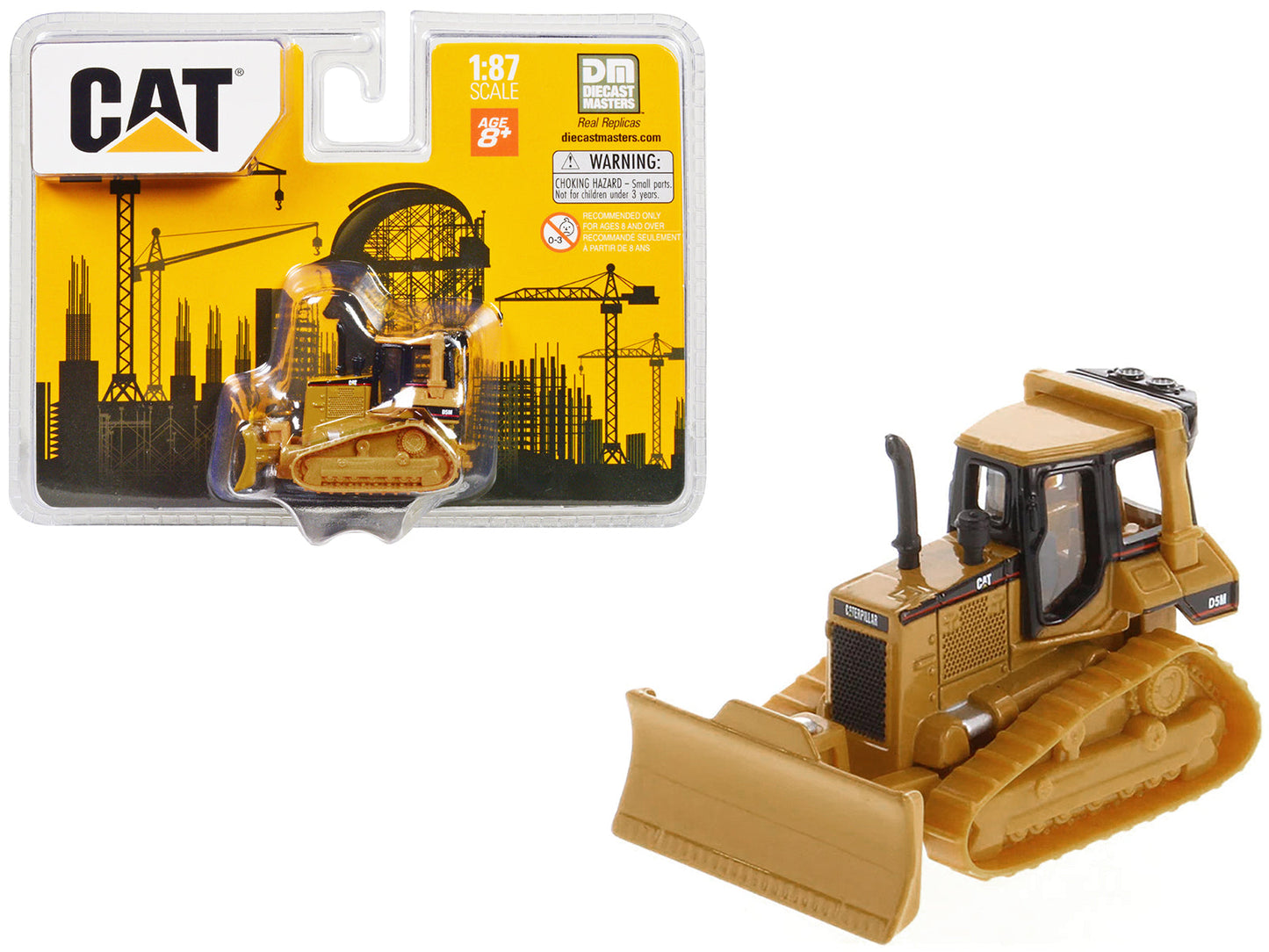 CAT Caterpillar D5M Track-Type Tractor Yellow 1/87 (HO) Diecast Model by Diecast Masters  free shipping USA
