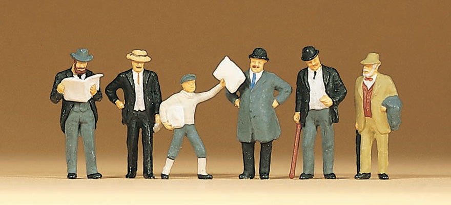 Preiser 12133 HO Scale 1900s Men Passengers Figure Set
