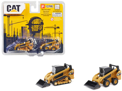 CAT Caterpillar 272D2 Skid Steer Loader Yellow and CAT Caterpillar 297D2 Compact Track Loader Yellow Set of 2 pieces 1/64 Diecast Models by Diecast Masters  free shipping USA