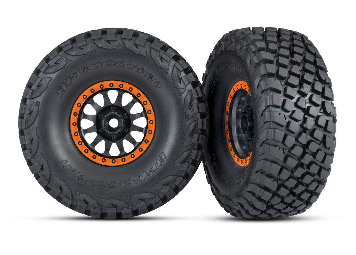 Traxxas 8474-ORNG Desert Racer Orange Beadlock Tires