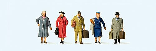 Preiser 10662 HO Scale Era III Passengers Set #1 pkg(5)
