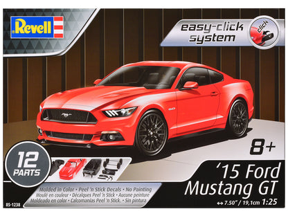 Level 2 Easy-Click Model Kit 2015 Ford Mustang GT 1/25 Scale Model by Revell  free shipping USA