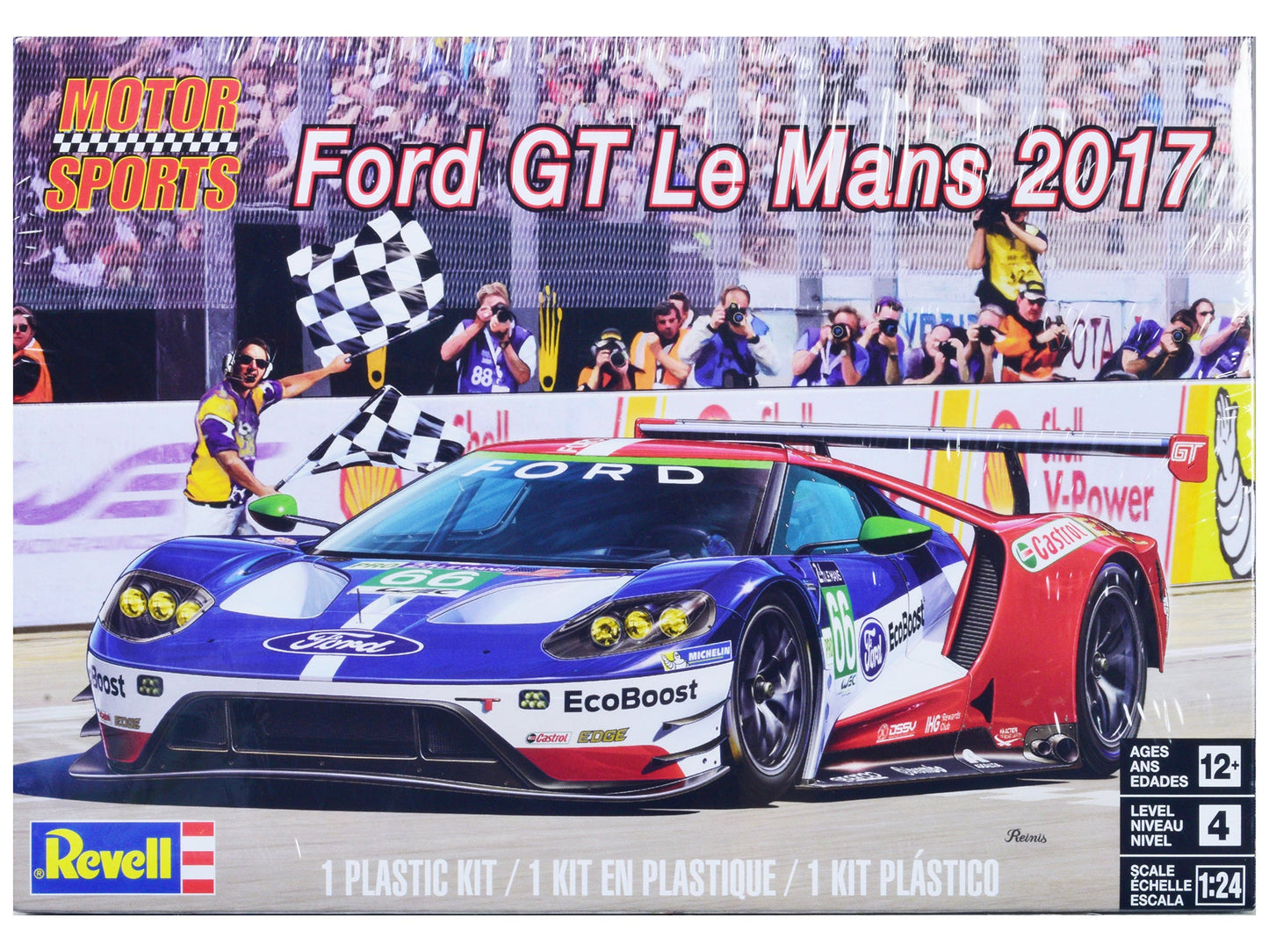 Level 4 Model Kit Ford GT "24 Hours of Le Mans" (2017) 1/24 Scale Model by Revell  free shipping USA
