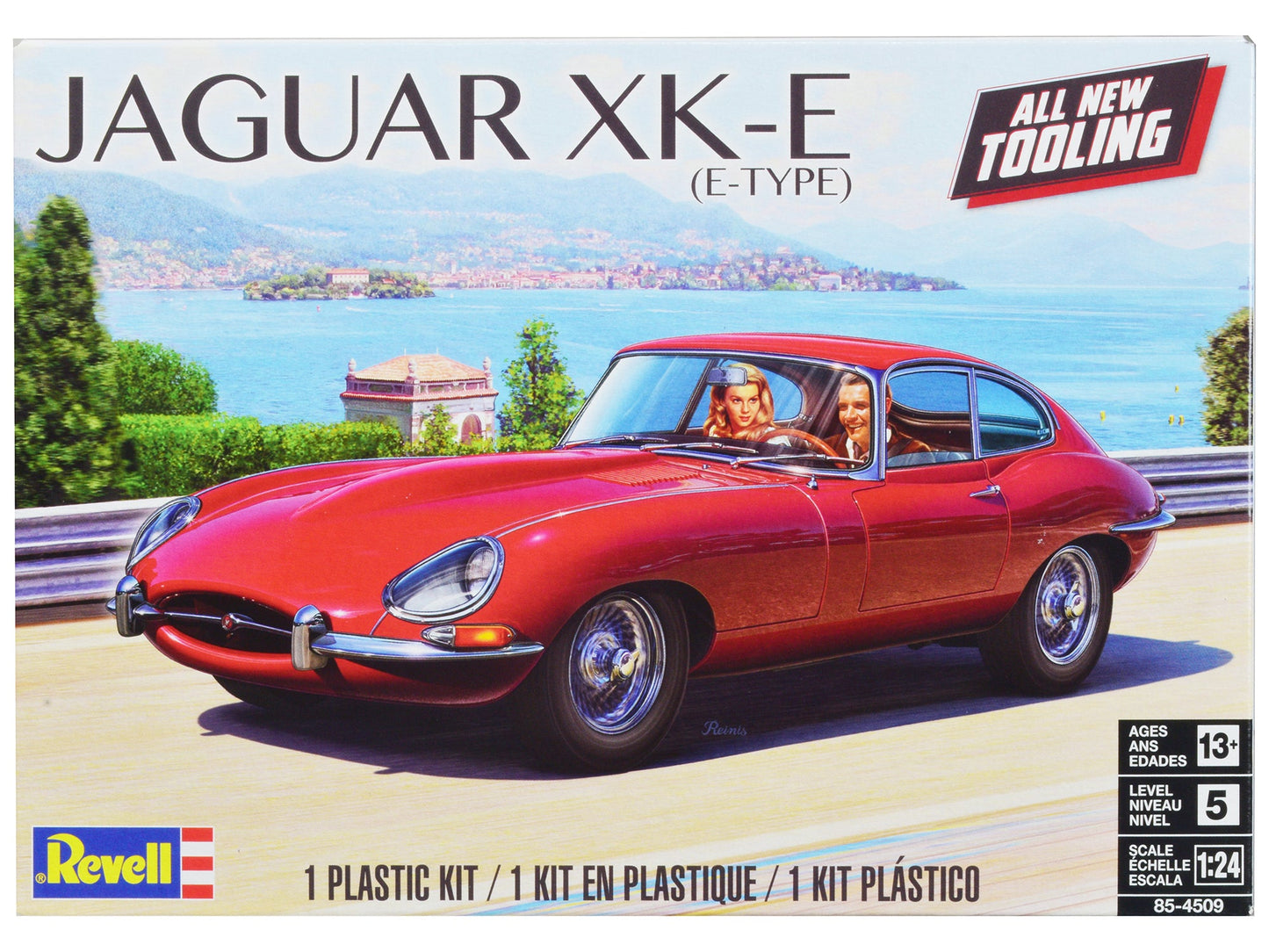 Level 5 Model Kit Jaguar XK-E (E-Type) 1/24 Scale Model by Revell  free shipping USA