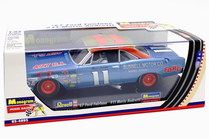 Revell Monogram 1967 Ford Fairlane Mario Andretti Daytona Nascar 1/32 Slot Car 85-4895