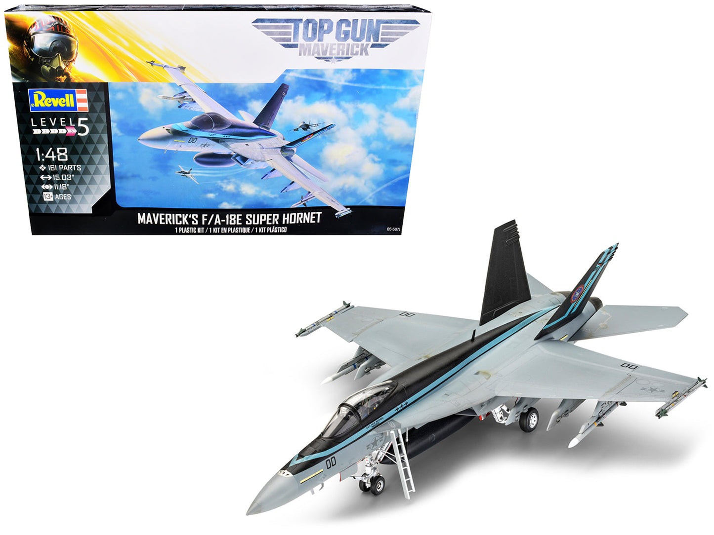 Level 5 Model Kit Maverick's F/A-18E Super Hornet Jet "Top Gun: Maverick" (2022) Movie 1/48 Scale Model by Revell  free shipping USA