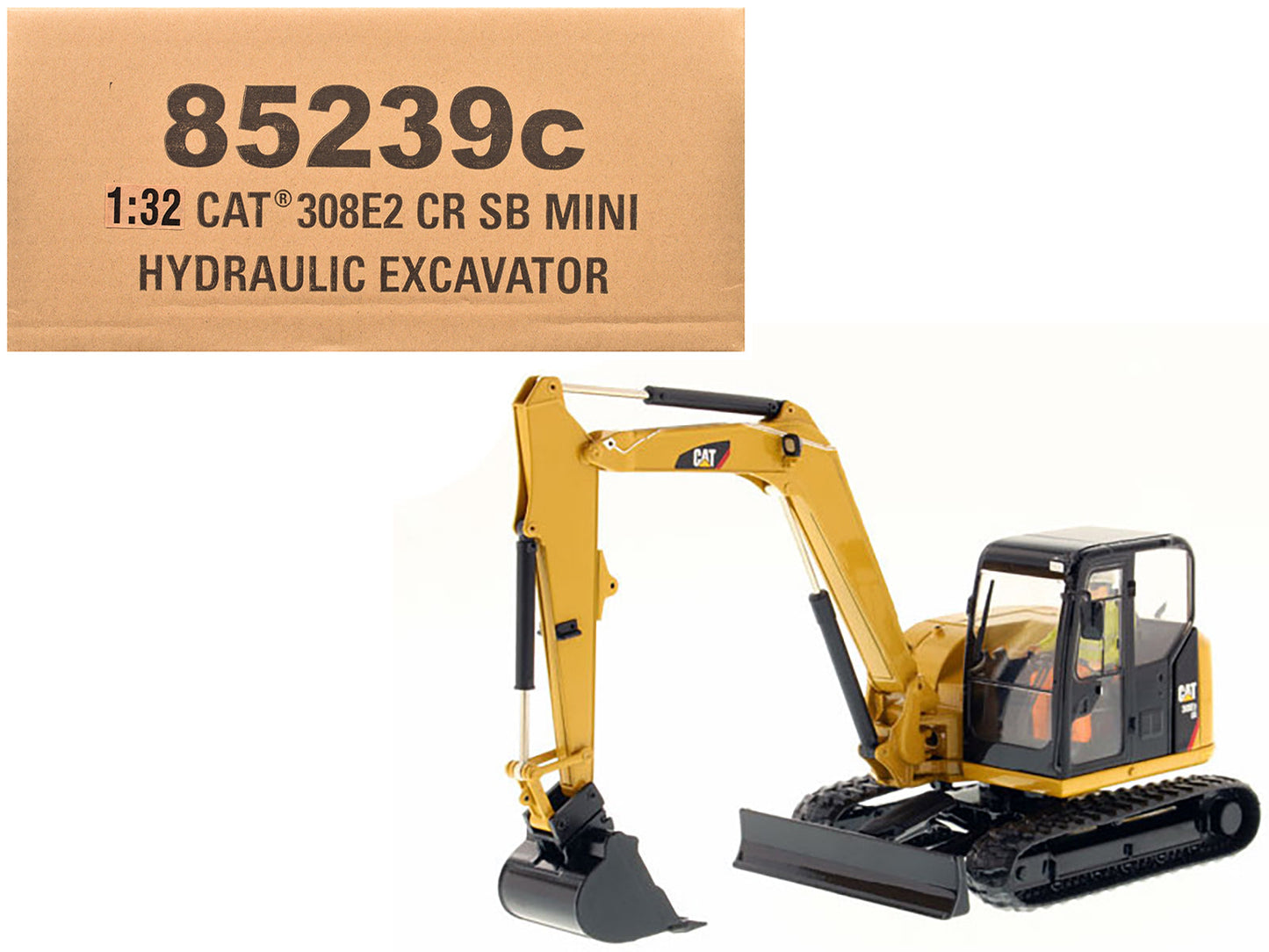CAT Caterpillar 308E2 CR SB Mini Hydraulic Excavator with Working Tools and Operator "Core Classics" Series 1/32 Diecast Model by Diecast Masters  free shipping USA