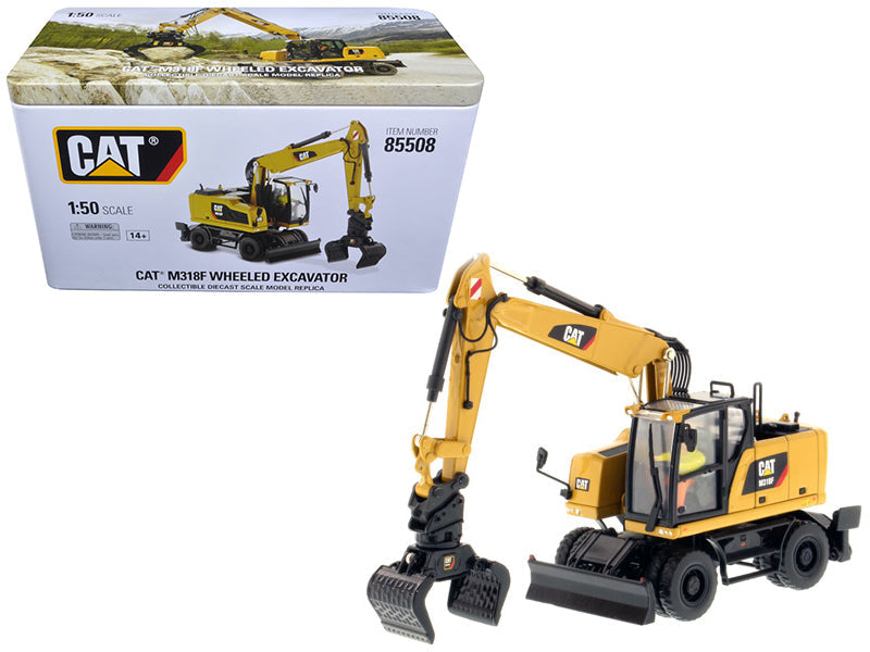 CAT Caterpillar M318F Wheeled Excavator with Operator "High Line Series" 1/50 Diecast Model by Diecast Masters  free shipping USA