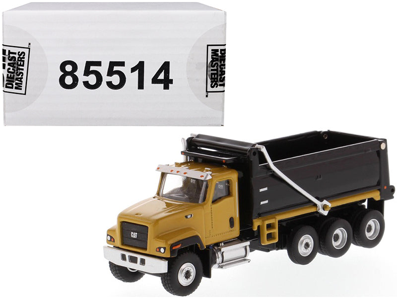 CAT Caterpillar CT681 Dump Truck Yellow and Black "High Line" Series 1/87 (HO) Scale Diecast Model by Diecast Masters  free shipping USA