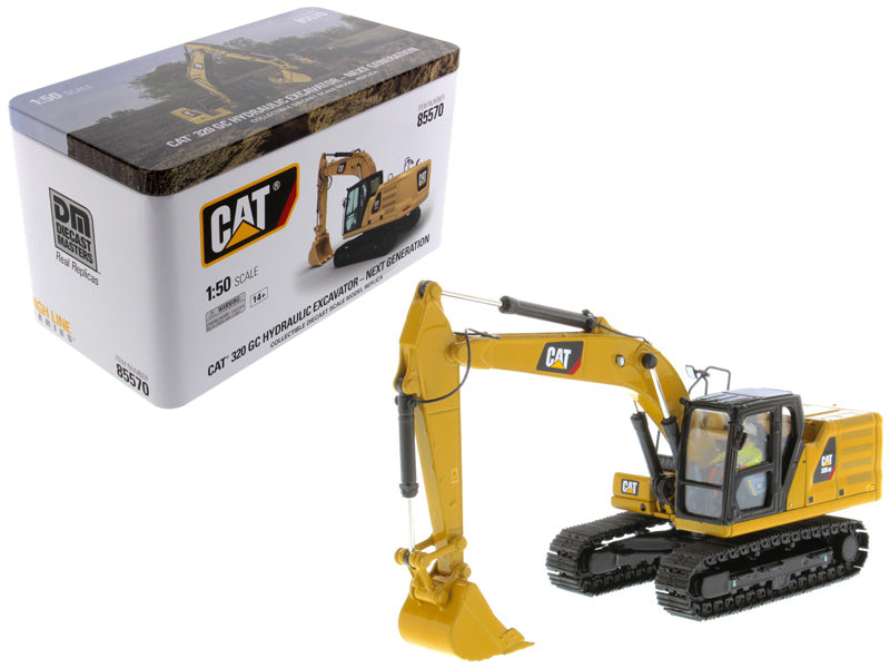CAT Caterpillar 320 GC Hydraulic Excavator with Operator Next Generation Design "High Line Series" 1/50 Diecast Model by Diecast Masters  free shipping USA