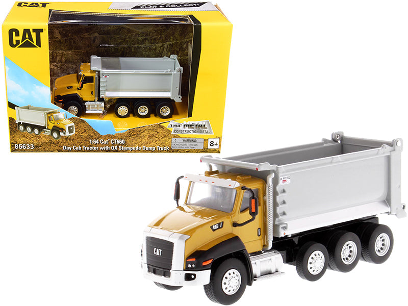 CAT Caterpillar CT660 Day Cab Tractor with OX Stampede Dump Truck "Play & Collect!" Series 1/64 Diecast Model by Diecast Masters  free shipping USA