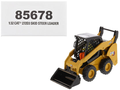 CAT Caterpillar 272D3 Skid Steer Loader with Operator Yellow "High Line" Series 1/32 Diecast Model by Diecast Masters  free shipping USA