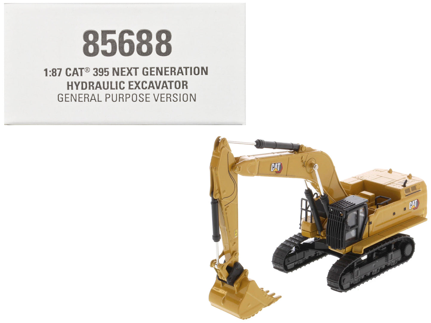 CAT Caterpillar 395 Next-Generation Hydraulic Excavator (General Purpose Version) Yellow with Additional Tools "High Line Series" 1/87 (HO) Diecast Model by Diecast Masters  free shipping USA