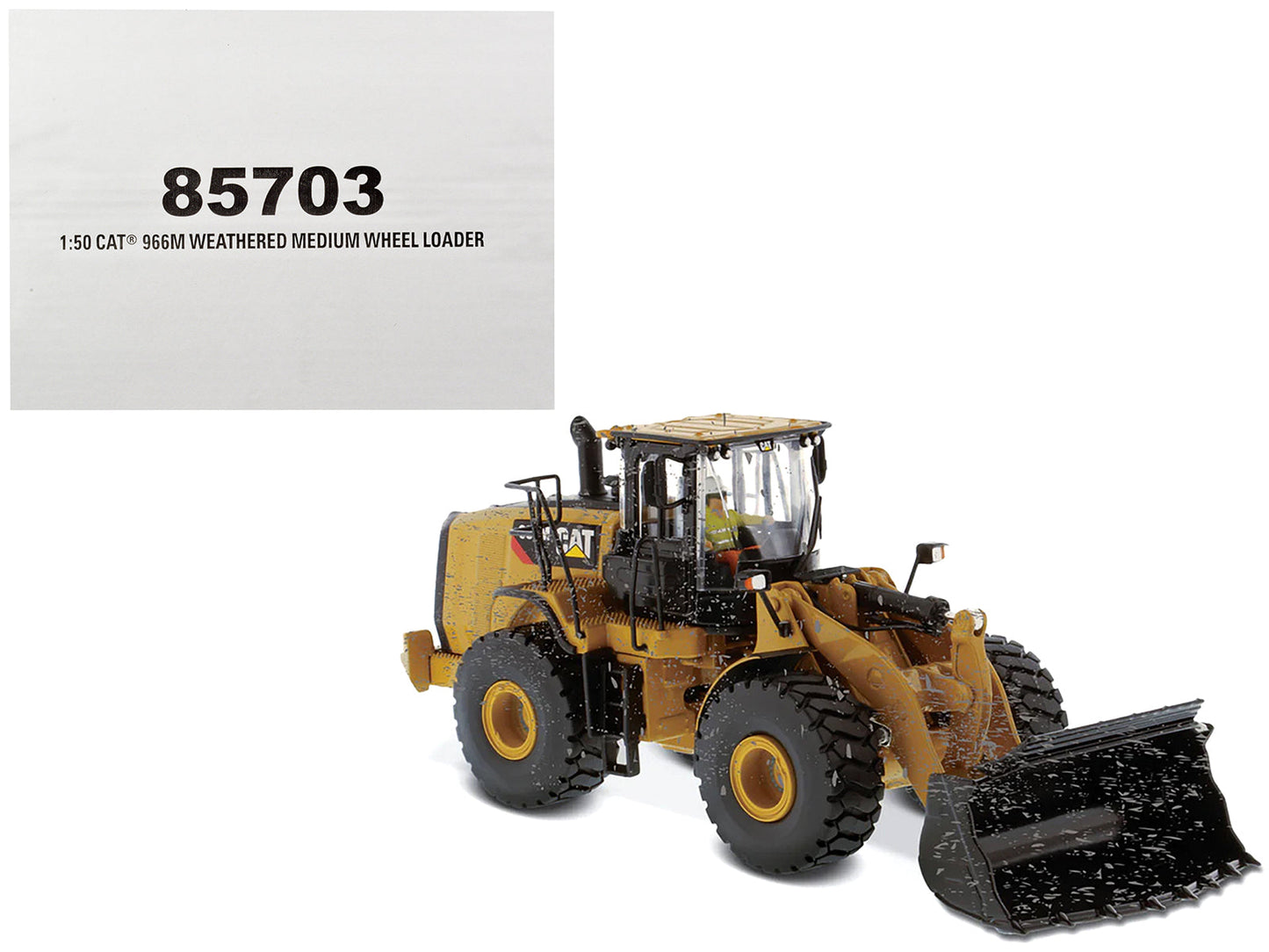 CAT Caterpillar 966M Wheel Loader with Operator (Dirty Version) "Weathered" Series 1/50 Diecast Model by Diecast Masters  free shipping USA