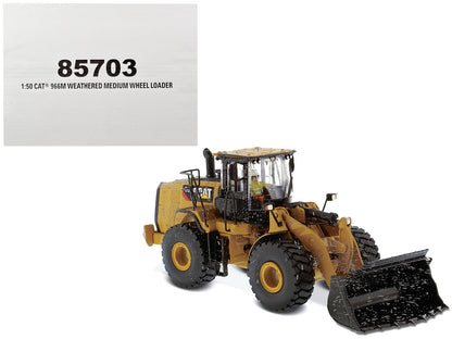 CAT Caterpillar 966M Wheel Loader with Operator (Dirty Version) "Weathered" Series 1/50 Diecast Model by Diecast Masters  free shipping USA