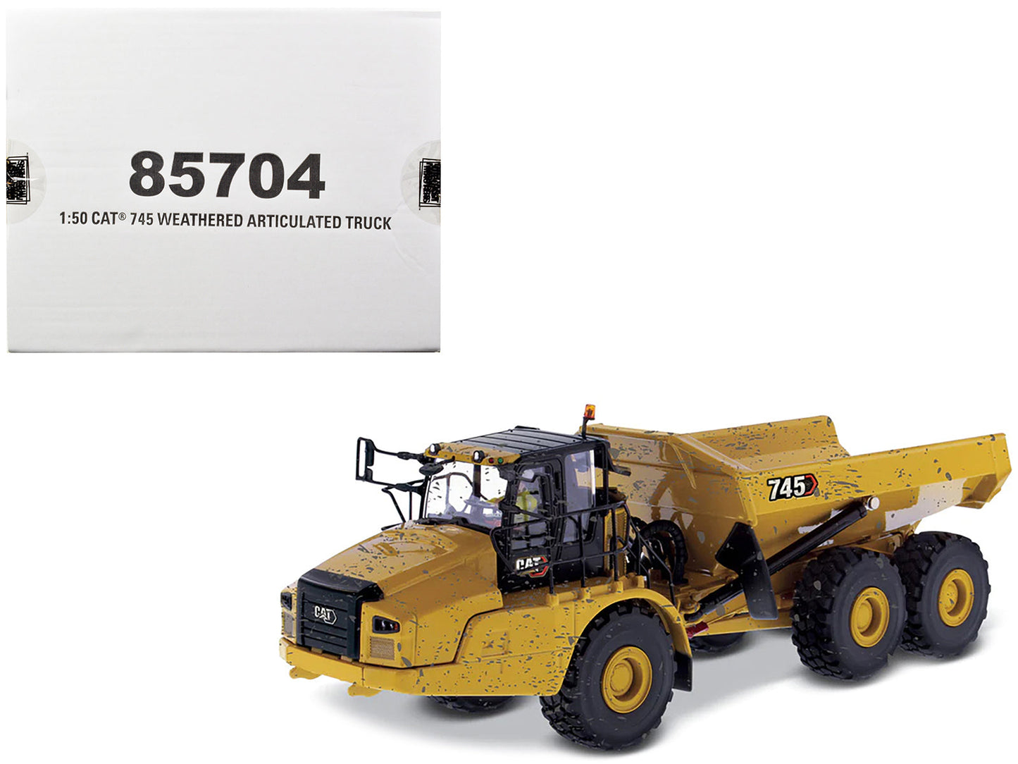 CAT Caterpillar 745 Articulated Truck with Operator (Dirty Version) "Weathered" Series 1/50 Diecast Model by Diecast Masters  free shipping USA