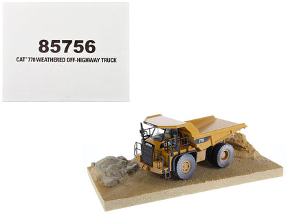 CAT Caterpillar 770 Off-Highway Truck Yellow (Weathered) with Operator "Weathered" Series 1/50 Diecast Model by Diecast Masters  free shipping USA