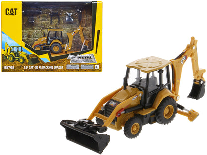 CAT Caterpillar 420 XE Backhoe Loader with Work Tools Yellow 1/64 Diecast Model by Diecast Masters  free shipping USA