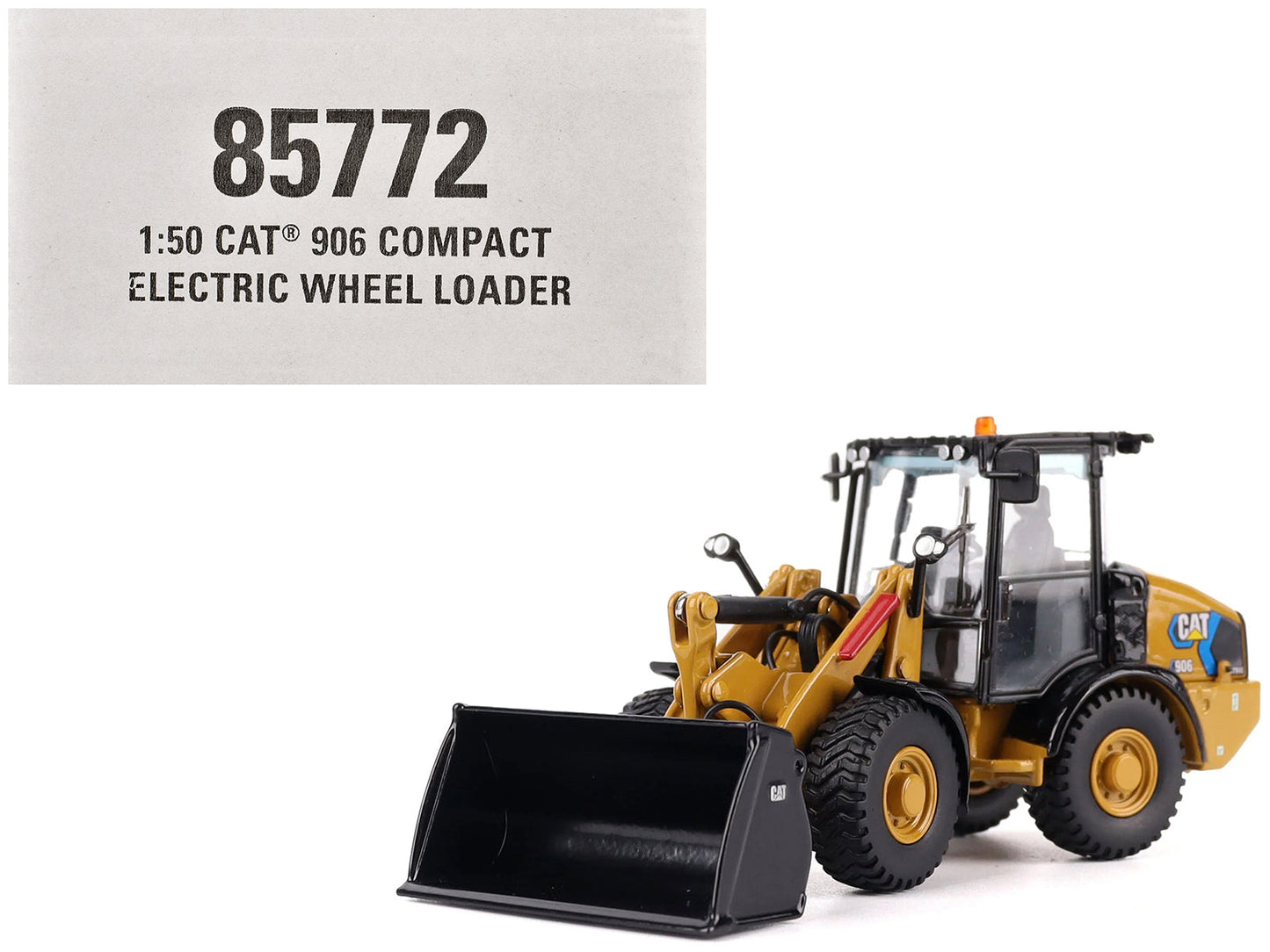 CAT Caterpillar 906 Electric Compact Wheel Loader Yellow with Operator "High Line Series" 1/50 Diecast Model by Diecast Masters  free shipping USA