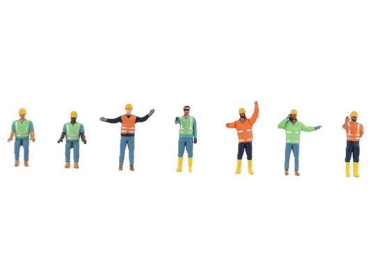 "Construction Workers" 7 Piece Figure Set for 1/50 Scale Models by Diecast Masters
