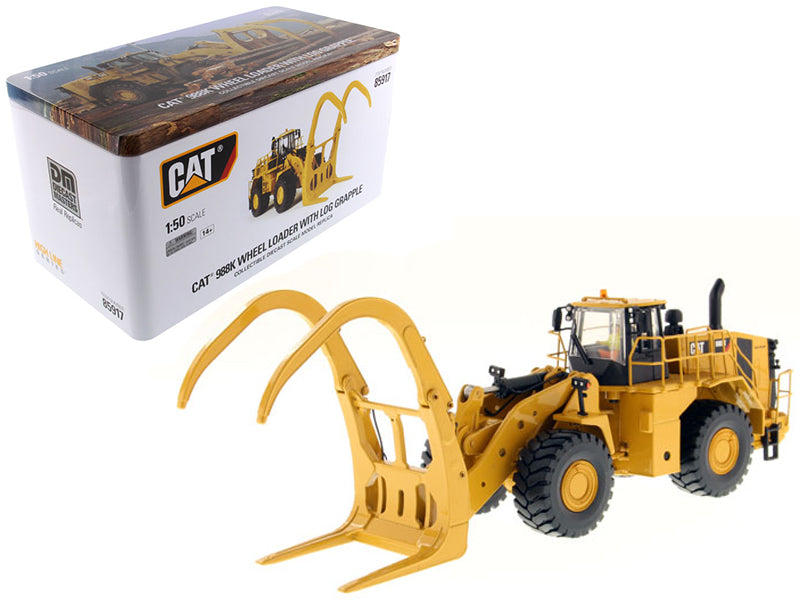CAT Caterpillar 988K Wheel Loader with Grapple with Operator "High Line Series" 1/50 Diecast Model by Diecast Masters  free shipping USA