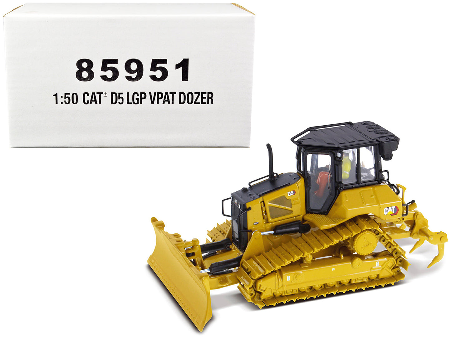 CAT Caterpillar D5 LGP VPAT Track Type Tractor Dozer Yellow with Operator "High Line" Series 1/50 Diecast Model by Diecast Masters  free shipping USA