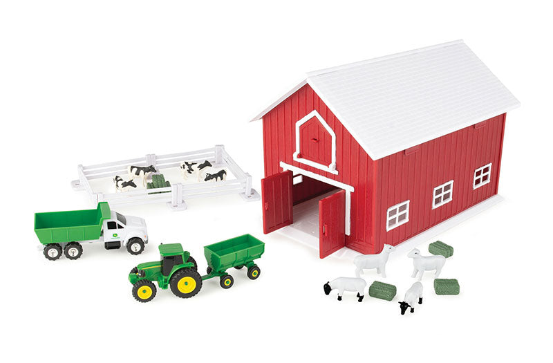 Ertl 47333 1/64 Scale John Deere Red Barn Playset 24 -Piece Playset