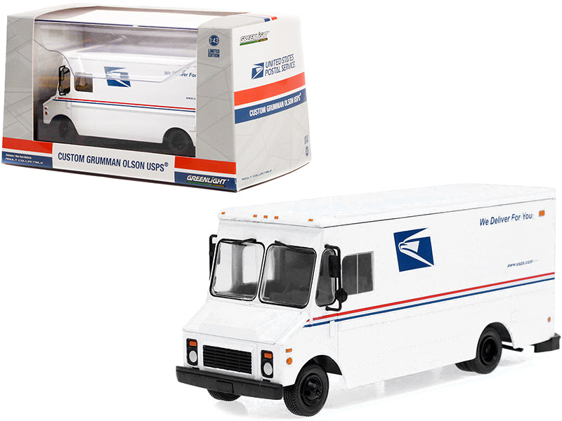 Grumman Olson Custom Delivery Truck White USPS "United States Postal Service" 1/43 Diecast Model by Greenlight  free shipping USA