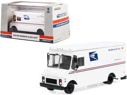 Grumman Olson Custom Delivery Truck White USPS "United States Postal Service" 1/43 Diecast Model by Greenlight  free shipping USA
