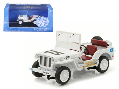 1944 Jeep Willys UN United Nations White 1/43 Diecast Model Car by Greenlight  free shipping USA