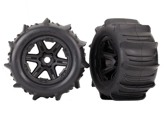 Traxxas TRA8674 - Paddle Tires, 3.8" Black Wheels, E-Revo VXL (2)