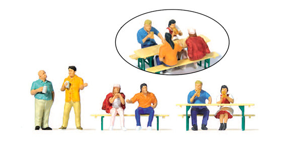 Preiser 10701 HO Scale Celebrating Figure Set pkg(6)