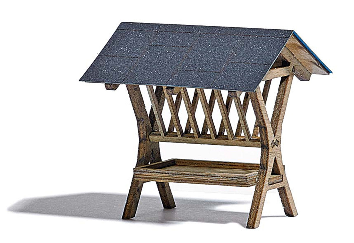 Busch 1562 HO Scale Animal Feeding Stand, Wood Kit